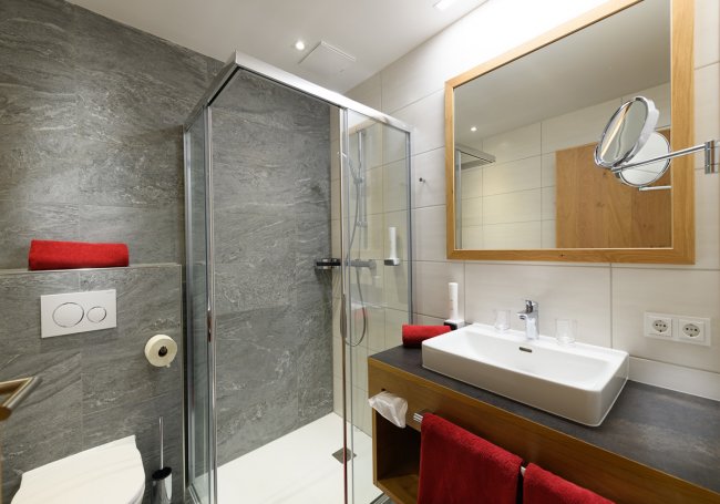 Moderne Badezimmer mit Dusche und WC